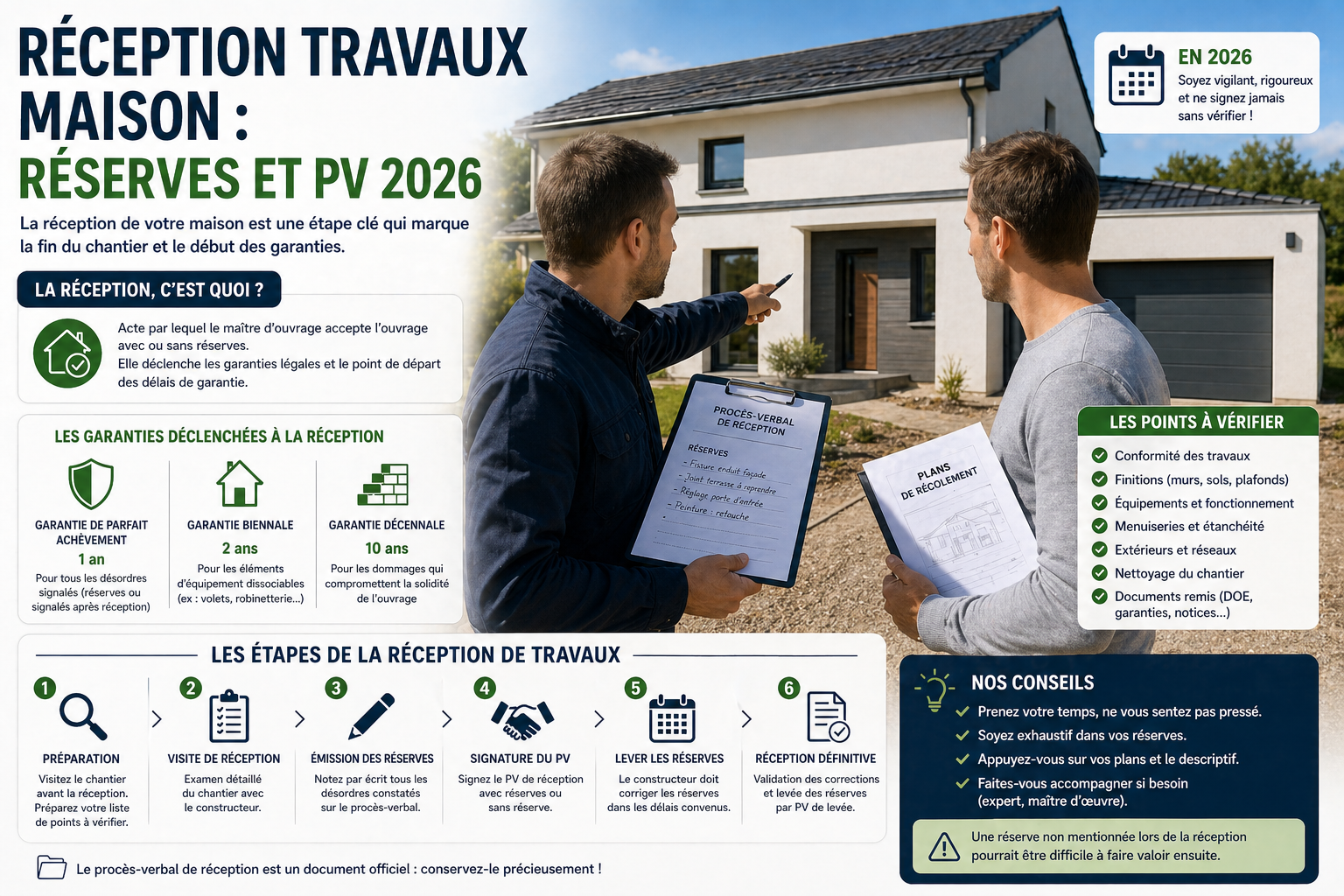 Réception maison neuve : réserves et Procès Verbal 2026 