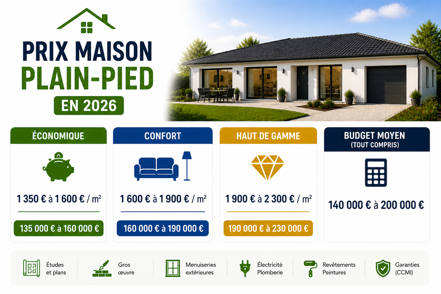 maison plain pied prix construction