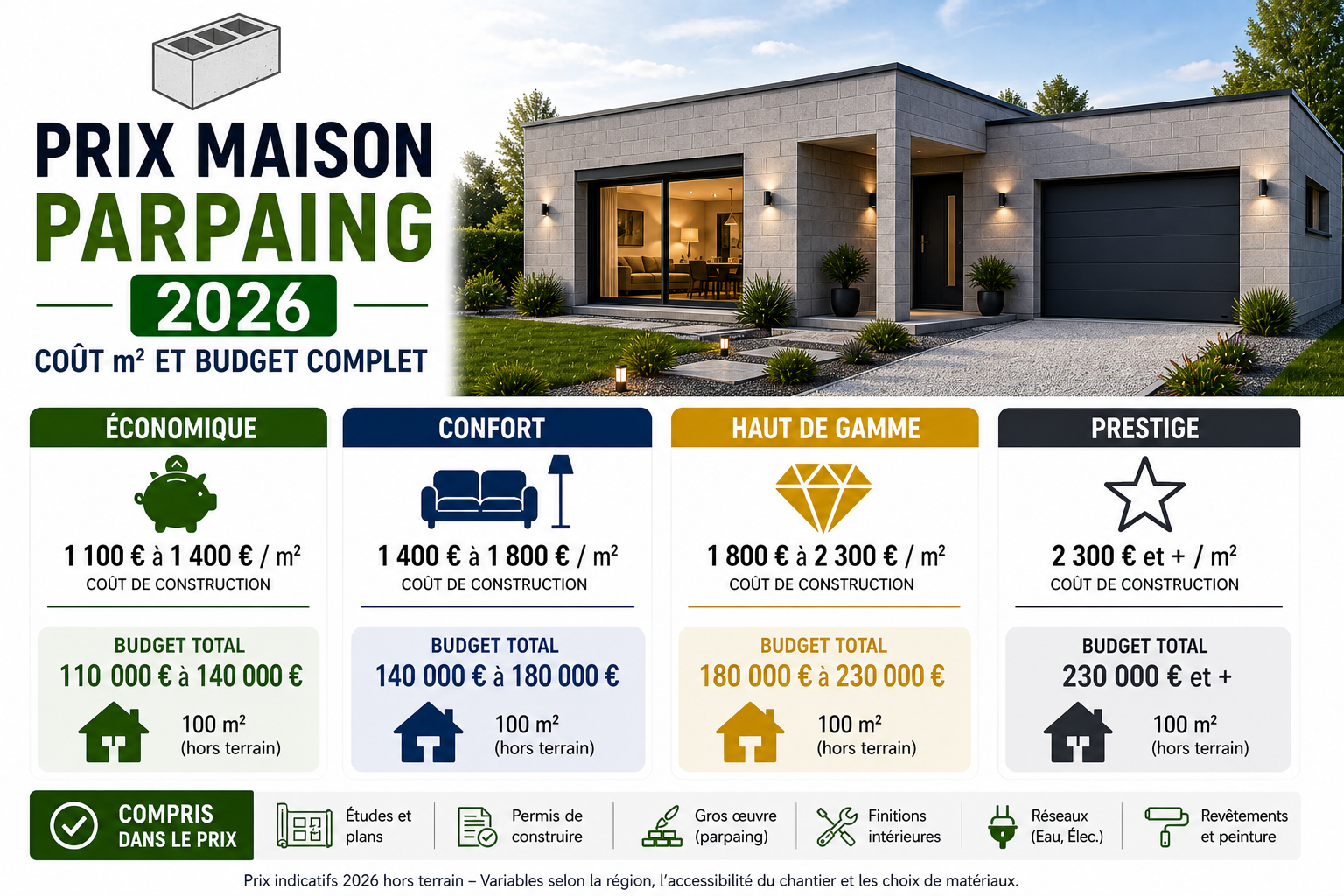 prix maison en parpaings