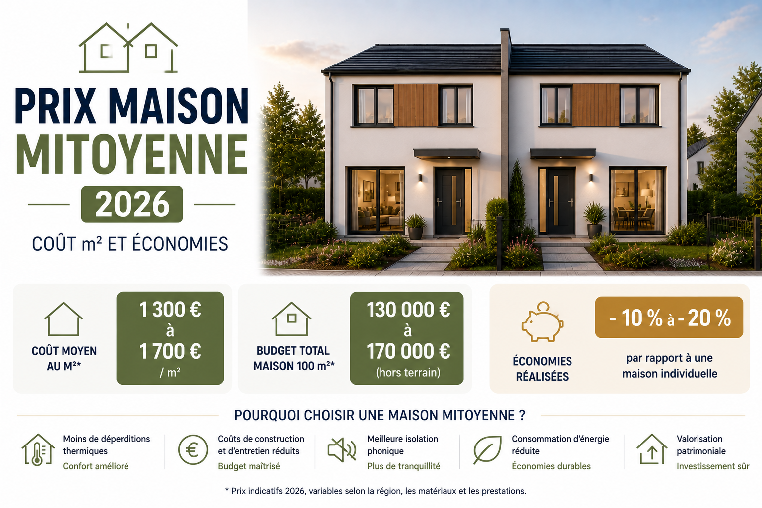 prix maison mitoyenne