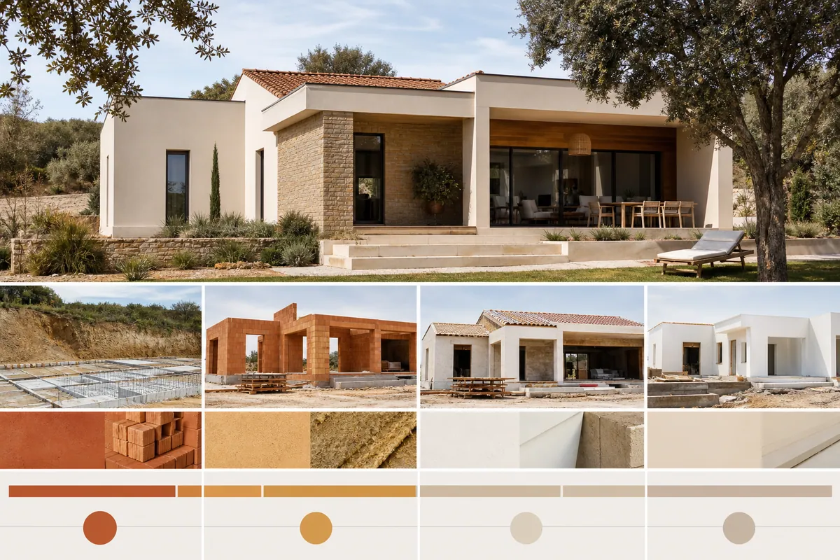Maison individuelle en construction, comparaison budget maison 150k 200k 300k et prestations 2026