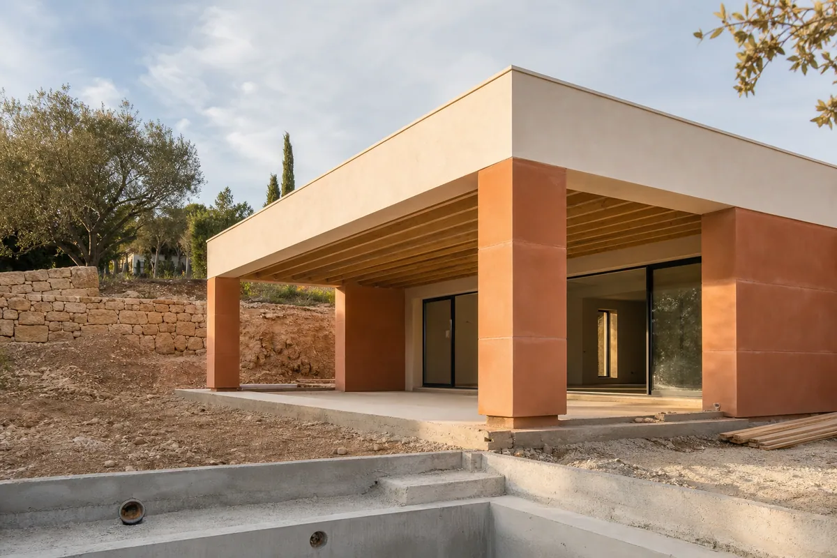 Chantier de construction de maison à Gardanne avec budget et prix de construction en 2026