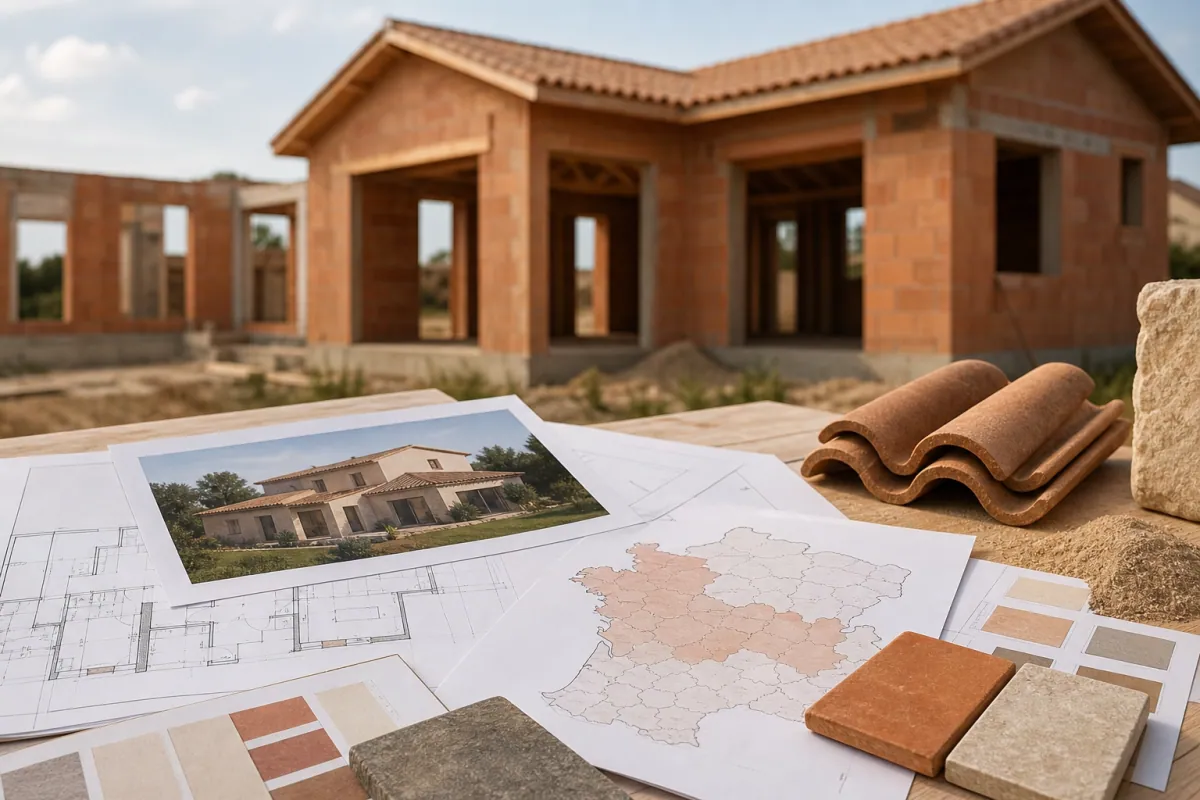 Chantier de maison neuve avec documents d’aides construction maison par région en 2026