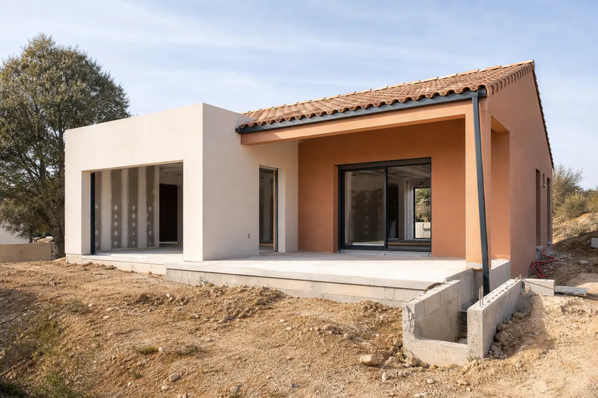 Maison individuelle en construction, budget maison pour personne seule